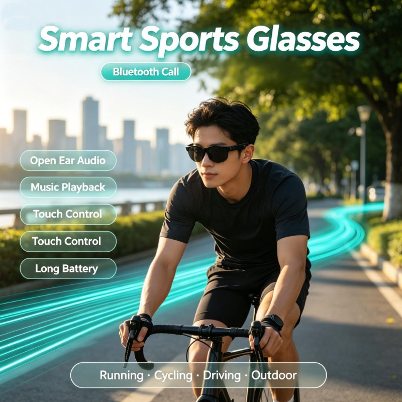 Audio With Music - Akıllı Spor Gözlükleri Açık Kulaklık Bluetooth