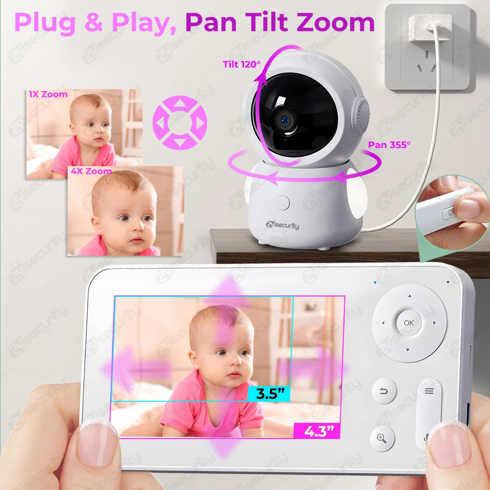 2K 3MP Wifi Bebek monitörü İki - Audio Music Google incelemesi ve fiyatı