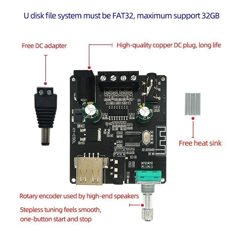 2*50W Bluetooth5.0Güç Amplifik - Audio Music Player App incelemesi ve fiyatı